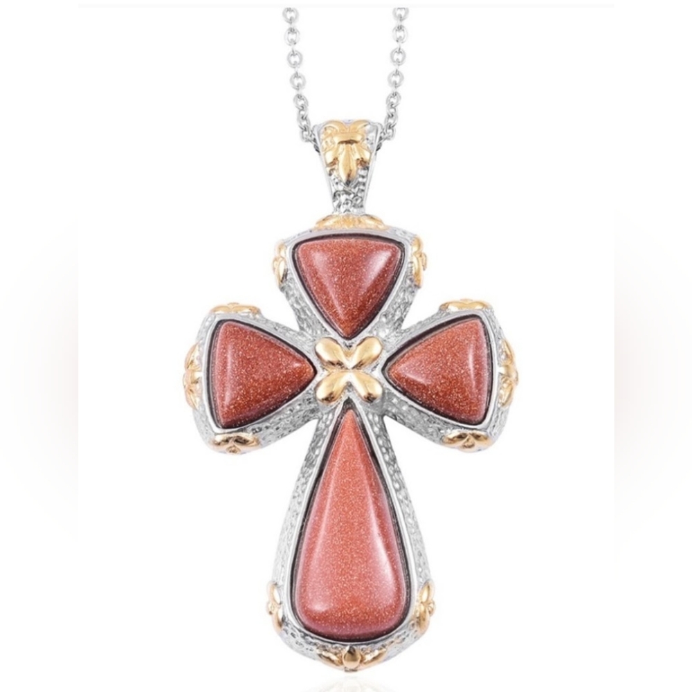 Goldstone Stainless Steel Pendant - Picture 2 of 3